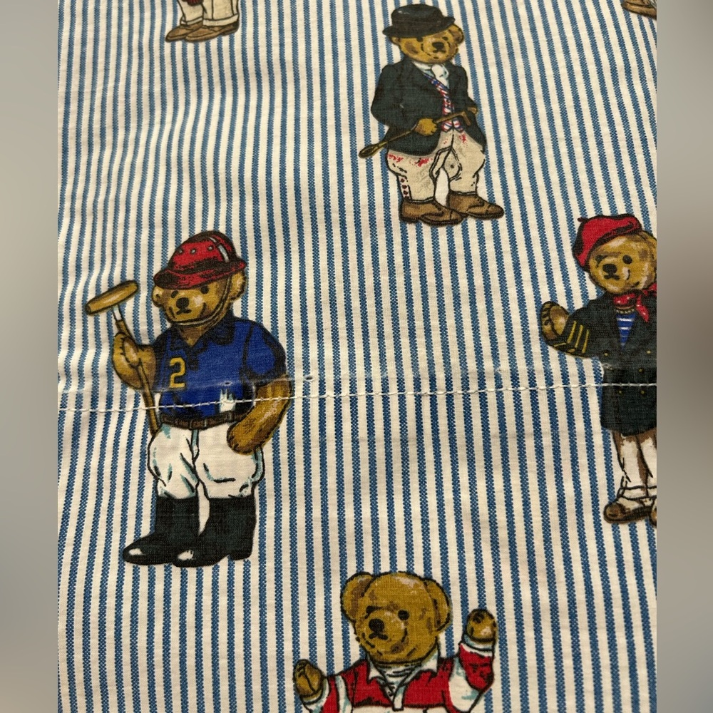 Vintage Polo Bear Twin Flat Sheet by Ralph Lauren